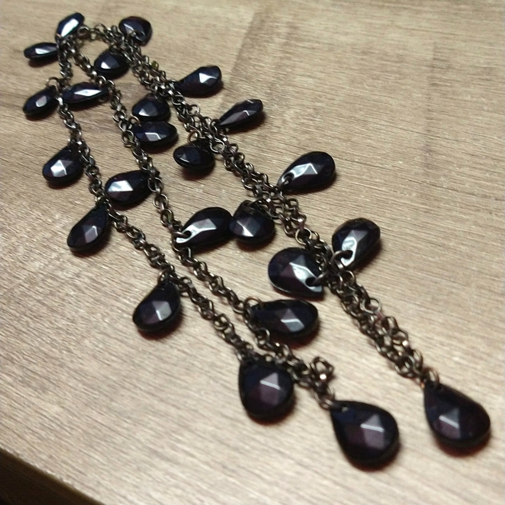 Black Beaded Gunmetal Chain